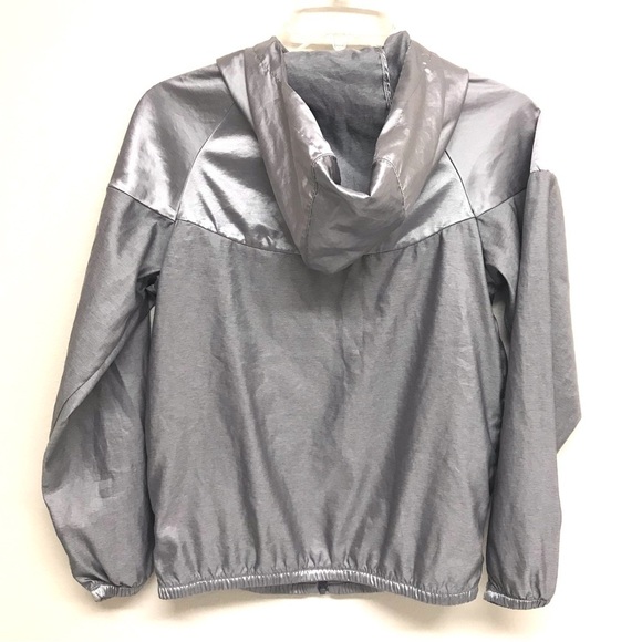Nike Sportswear Boy's Sz L Windrunner Full Zip Hooded Jacket Gray Zip Pocket EUC - Picture 3 of 10